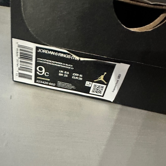 Jordan Pink and Black High-Top 6 Rings 9c - Picture 5 of 5